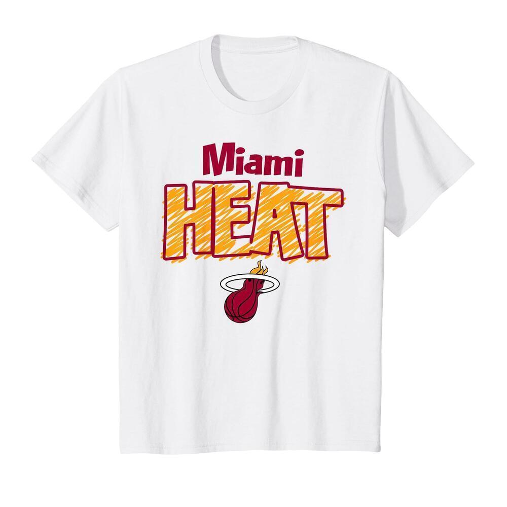 Miami Heat Scribble Basketball Youth Graphic Kids T-Shirt